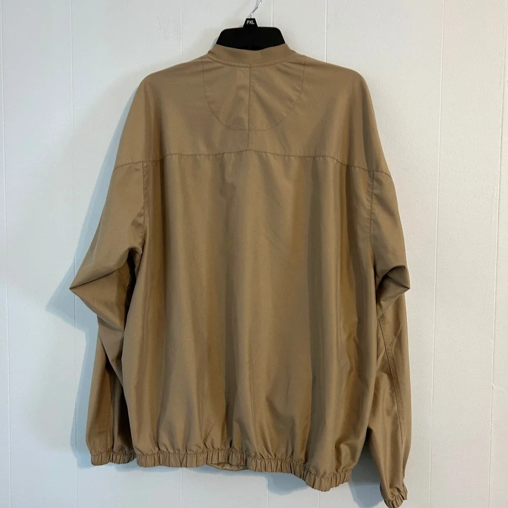 FootJoy Golf Pullover Jacket Men's L Tan V-Neck‎ Long Sleeve Lightweight